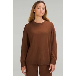 NWT Lululemon Cotton-Cashmere Blend Crewneck Sweater Roasted Brown 4 148